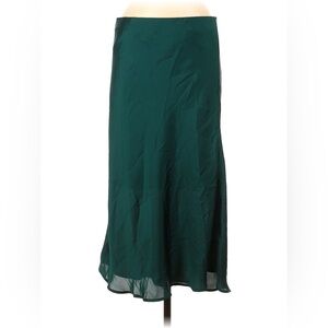Green/teal satin midi skirt